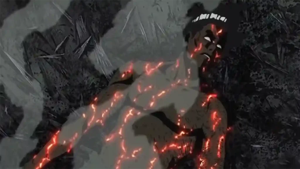 Might Guy cai quase morto depois do seu último golpe